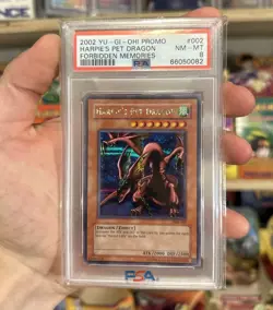 2002 YUGIOH! Yu-Gi-Oh Forbidden Memories Promo HARPIE'S PET DRAGON #002 - PSA 8 - Image 1