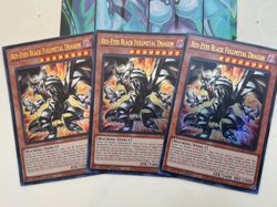 Yugioh 3x Red-Eyes Black Fullmetal Dragon ROTA-EN005 Rage of the Abyss 1st Ed NM - Image 2