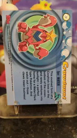 CRAWDAUNT Non-Holo POKEMON Advanced TOPPS 2003 Trading Card #28 - Image 2