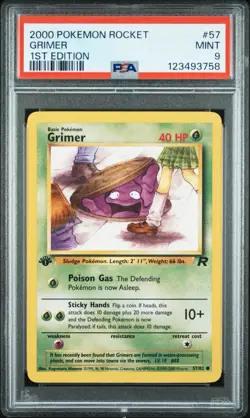 2000 Pokemon 1st Edition Team Rocket # 57 Grimer PSA 9 Card MINT Trusted Seller! - Image 1