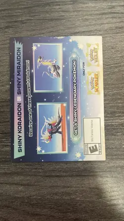 Shiny Miraidon Koraidon Code GameStop Pokemon - Physical PROMO Card- Unused Code - Image 1