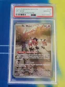 Pokemon 151 Mr. Mime Illustration Rare Card PSA 10 179/165 - Image 1
