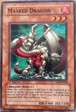Masked Dragon - 1st Edition COMMON SD1-EN009 YuGiOh TCG Card - Image 1