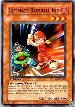 Ultimate Baseball Kid - SD3-EN009 1st Edition COMMON Yugioh TCG Card LP - Image 1