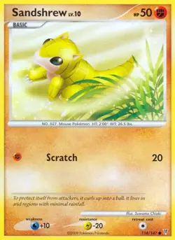 Sandshrew 124/147 Platinum Supreme Victors Common Card Pokemon TCG LP Light Play - Image 1