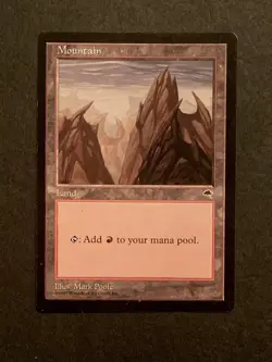 Magic: The Gathering MTG Mountain (Vertical) Tempest 1997 Mark Poole - Image 1