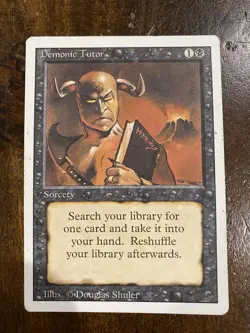 MTG Magic the Gathering Rare Sorcery Demonic Tutor Revised Edition - Image 1