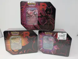Pokemon TCG Team Rocket Tins Lot of 3 Mewtwo ex Persian ex Nidoking ex Sealed - Image 1