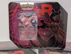 Pokemon TCG Team Rocket Tins Lot of 3 Mewtwo ex Persian ex Nidoking ex Sealed - Image 2