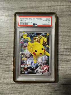 2015 Pokemon Japanese Xy Promo 175 Pikachu Battle Festa PSA 10 - Image 1