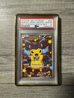 Mega2016 Pokemon Japanese Xy Promo 207 Poncho-Wearing Pikachu Charizard PSA 10 - Image 1