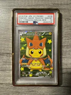 2016 Pokemon Japanese Xy Promo 208 Poncho-Wearing Pikachu Charizard PSA 10 - Image 1