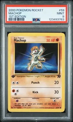 2000 Pokemon 1st Edition Team Rocket # 59 Machop PSA 9 Trusted Seller! NEW CERT! - Image 1