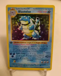 **Custom-made**High Quality,Holo,1st Ed Shadowless Blastoise"Display-card" - Image 1