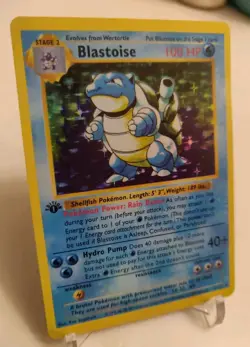**Custom-made**High Quality,Holo,1st Ed Shadowless Blastoise"Display-card" - Image 3