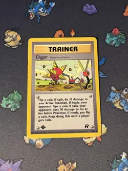 Pokemon Cards Digger 75/82 Team Rocket FIRST EDITION WOTC - (MP) - Image 1