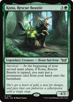 Kona, Rescue Beastie (#187) - Duskmourn DSK Rare - MTG Magic Pack fresh - Image 1