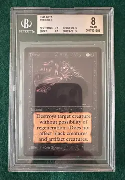 Terror - BETA - MTG - BGS 8. NM-MT. More Vintage MTG In My Store. - Image 1
