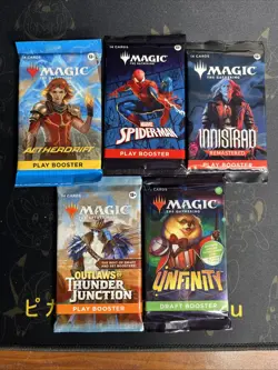 Magic: The Gathering Booster Pack Lot Of 5: Spider-Man, Innistrad, Unfinity+ MTG - Image 1