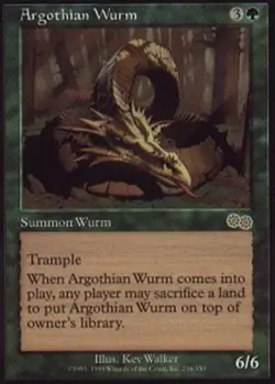 1x Argothian Wurm Moderate Play, English Urza's Saga MTG Magic - Image 1