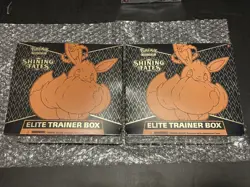 2 New - Pokemon TCG Shining Fates Elite Trainer Box ETB Factory SEALED TWO UNITS - Image 1