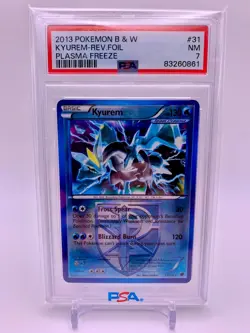 Pokemon 2013 Black & White Kyurem Reverse Foil Plasma Freeze #31 PSA 7 NM - Image 1