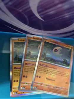 3x LUNATONE 074/132 HOLO RARE POKEMON TCG: MEGA EVOLUTION BASE SET NM - Image 3