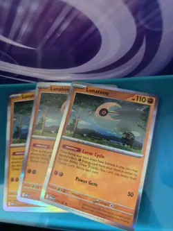 3x LUNATONE 074/132 HOLO RARE POKEMON TCG: MEGA EVOLUTION BASE SET NM - Image 4