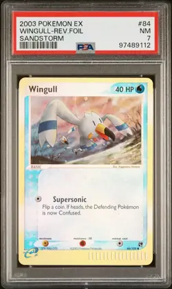 2003 Pokemon EX Sandstorm 84 Wingull Reverse PSA 7 NM - Image 1