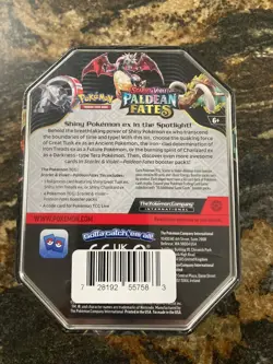 SEALED Pokemon Scarlet & Violet Paldean Fates Tin Charizard Ex Brand New - Image 3