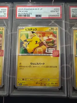 PSA 10 Pikachu PROMO 020/M-P McDONALDS Pokemon Card Sequential 3 Set 2025 - Image 4