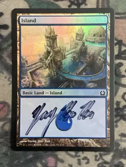 MTG Foil Island Signed By Artist Return To Ravnica 256/274 Regular Basic Land - Image 1