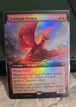 Goldspan Dragon (Extended Art) (Foil) - NM - Kaldheim - KHM 358 - MTG - Magic - Image 1