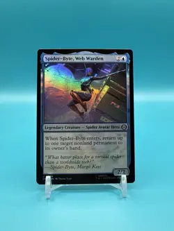 Spider-Byte, Web Warden - Marvel’s Spider-Man (SPM) - MTG - FOIL - Image 1