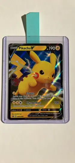 PIKACHU V Full Art Shining Fates Black Star Promo SWSH061 Pokemon Card NM - Image 1