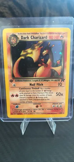 Pokemon Dark Charizard TCG 1st Edition Holo 4/82 Card Near Mint Condition - Image 1