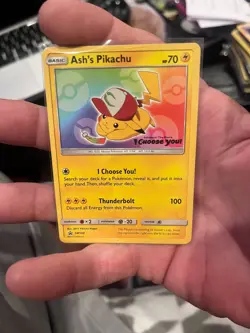 Pokemon Card TCG - Ash's Pikachu SM108 Sun & Moon Black Star Promo Near Mint - Image 2