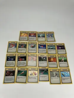 VINTAGE Pokemon lot of 22 TCG Base Set Jungle Fossil Trainer Card WOTC All NM-LP - Image 1