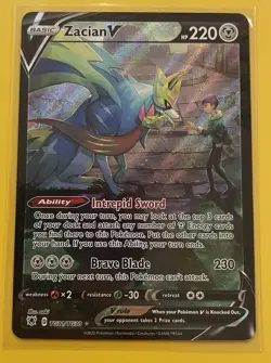 Pokemon TCG Zacian V TG21/TG30 Astral Radiance Trainer Gallery Full Art Card - Image 1