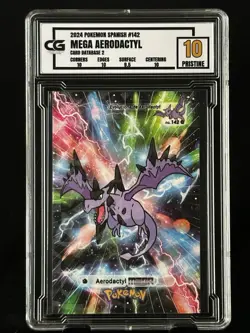 Mega Aerodactyl CG 10 Pristine Card Database Pokemon 2024 Spanish CGC PSA 10 - Image 1