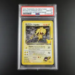 PSA 10 Rocket's Zapdos Pokemon Celebrations Classic Collection Holo Graded Card - Image 1