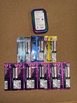 Pokemon TCG S & V Prismatic Evolutions Vaporeon Mini Tin & 8 JPN Packs, Sealed - Image 2