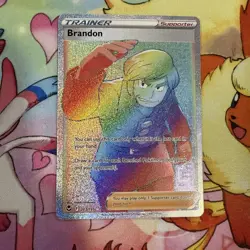 Pokemon Brandon 203/195 Silver Tempest SECRET RARE TRAINER PSA 10 Potential - Image 1