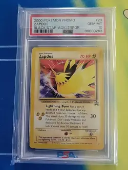 Pokemon Zapdos Black Star Promo Aoki Error PSA 10 - Image 1