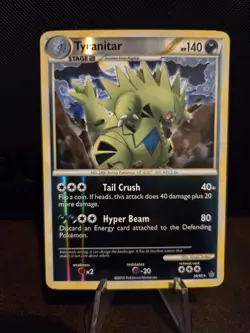 Pokemon TCG Tyranitar 26/95 Reverse Holo Rare HGSS Unleashed 🌟NM/MINT🌟 - Image 1