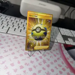 Quick Ball 216/202 Pokemon Sword & Shield Base Set Gold Holo Secret Rare NM - Image 1