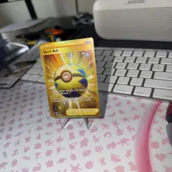 Quick Ball 216/202 Pokemon Sword & Shield Base Set Gold Holo Secret Rare NM - Image 2