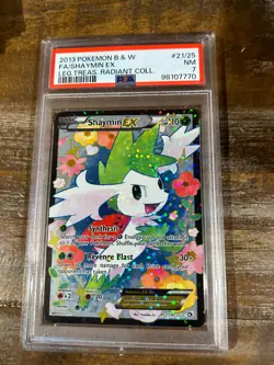 POKEMON 2013 B & W Legendary Treasures Radiant Coll #21/25 SHAYMIN Ex PSA 7 RARE - Image 1