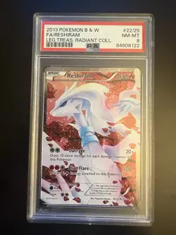2013 Pokemon B&W Legendary Treasures Radiant Collection Full Art/Reshiram PSA 8 - Image 1