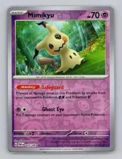 Mimikyu 37/91 Paldean Fates Reverse Holo NM PAF EN Pokemon Card Scarlet Violet - Image 1